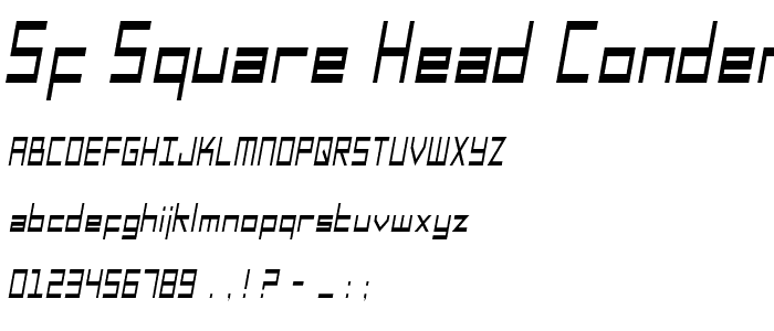 SF Square Head Condensed Italic police
